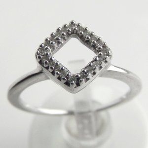 Genuine DIAMOND Sterling Silver Stackable Ring 6